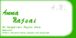 anna majsai business card